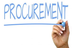 The word procurement being written