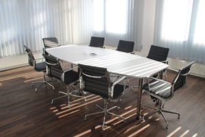 Meeting room table with chairs